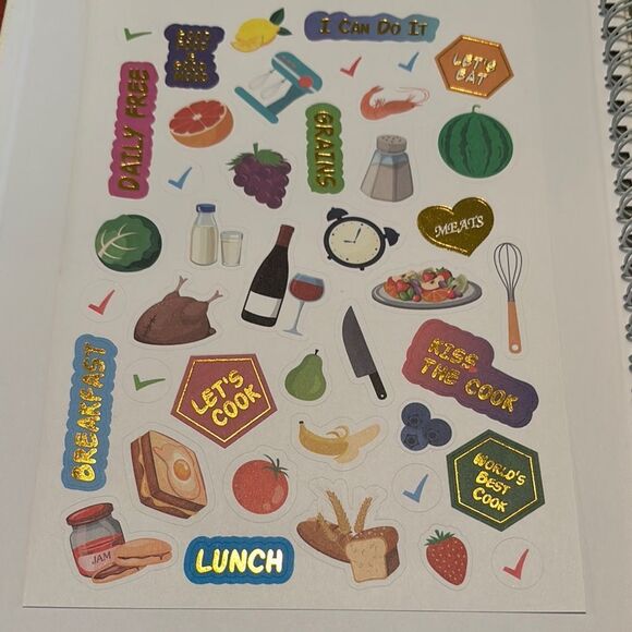 White Recipe Book with Gold Accents - Picture 2 of 4